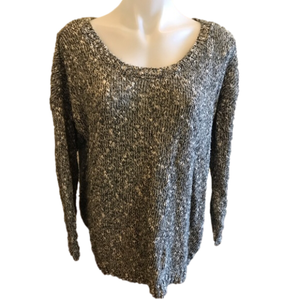 Garage Grey white Crew Neck Sweater